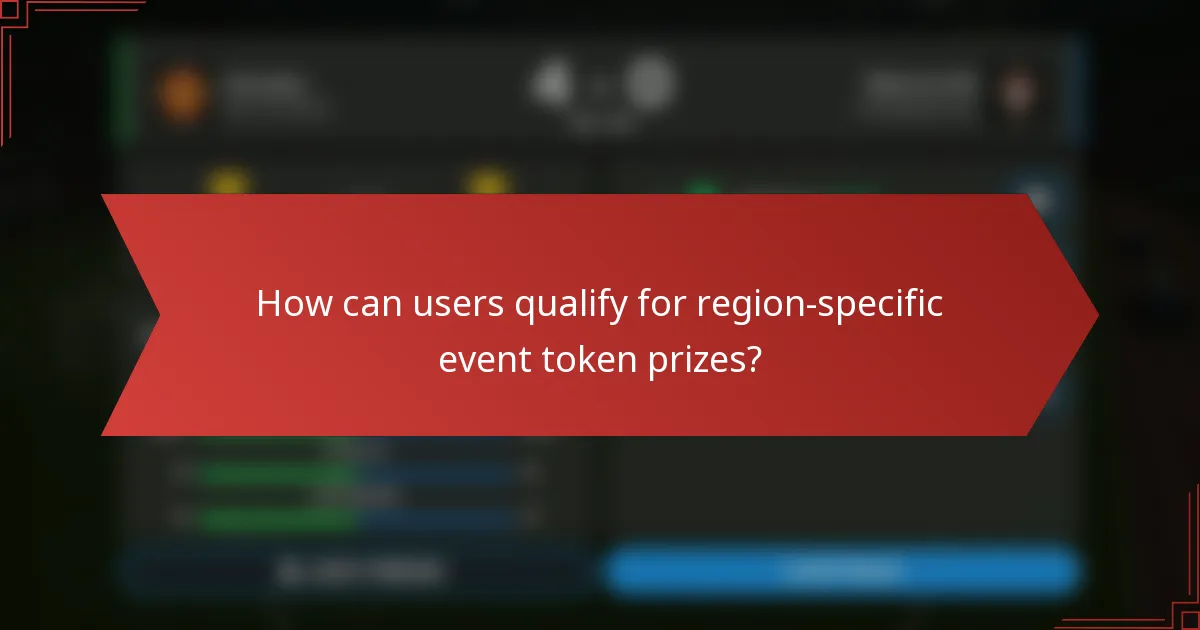 How can users qualify for region-specific event token prizes?