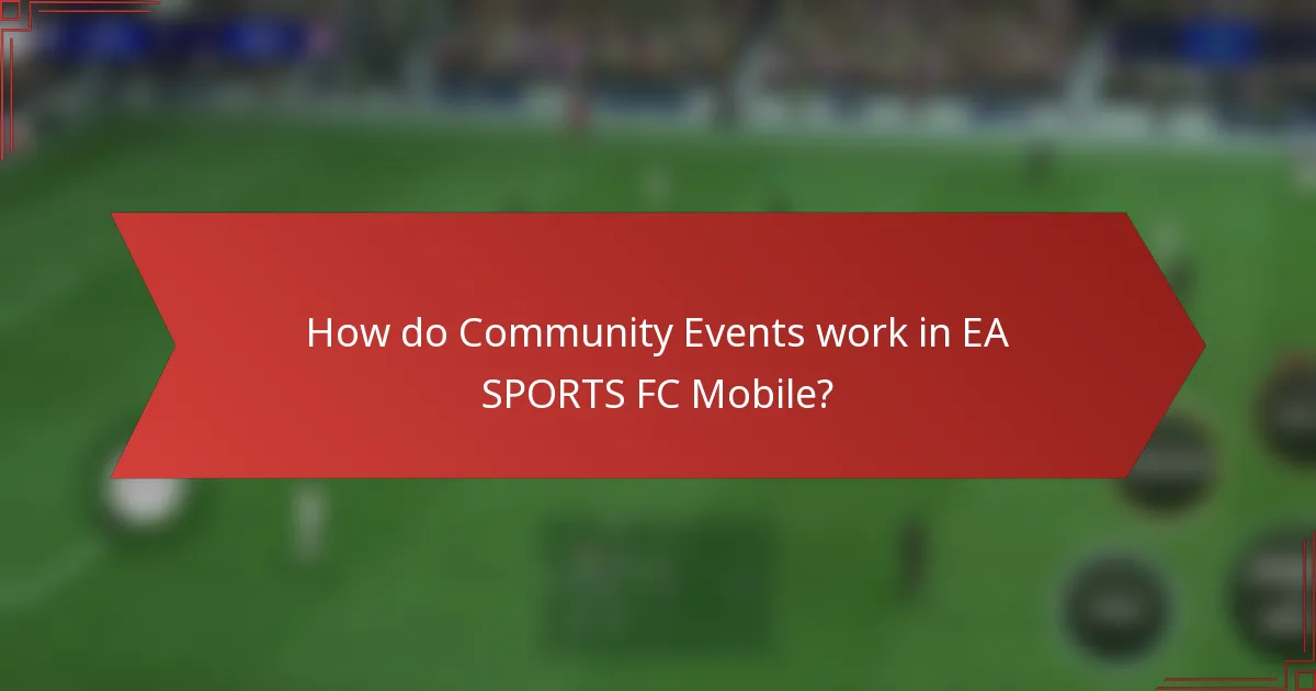 How do Community Events work in EA SPORTS FC Mobile?