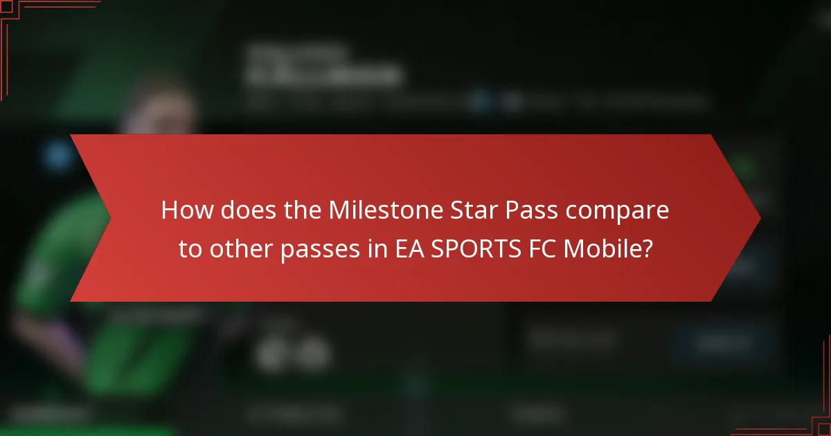 How does the Milestone Star Pass compare to other passes in EA SPORTS FC Mobile?