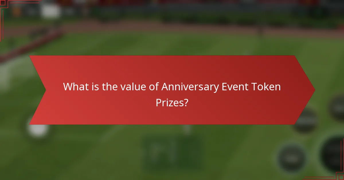 What is the value of Anniversary Event Token Prizes?